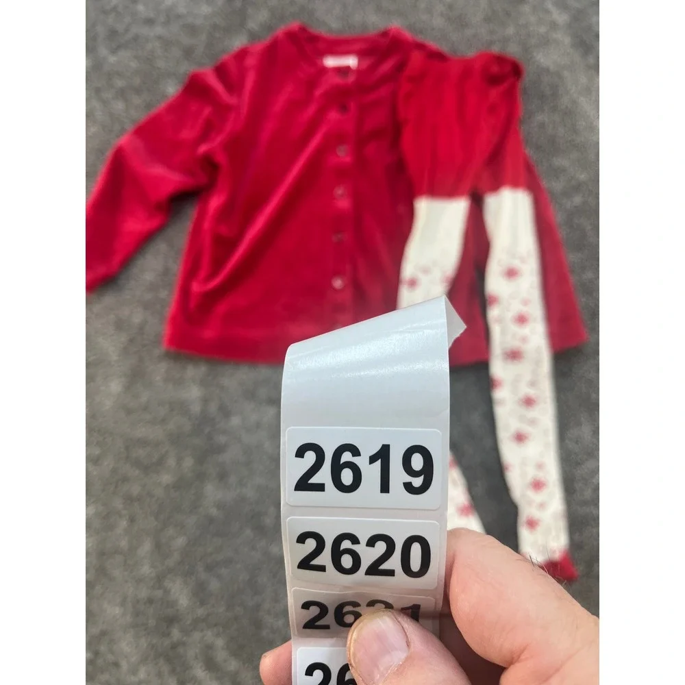 Hanna‎ Andersson Red Velour Cardigan & Snowflake Tights Set Kids Size 120 US 6